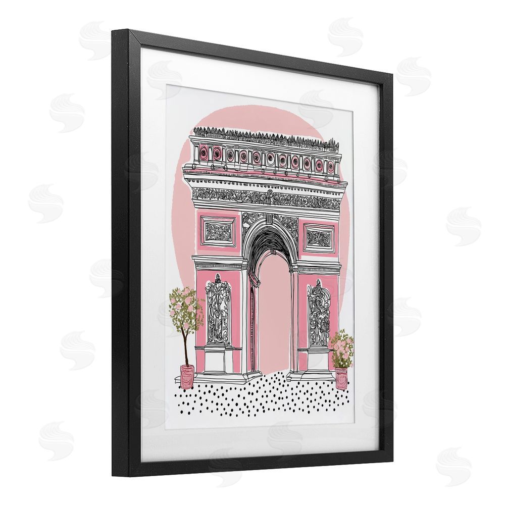 Jess Stempel Pink Neoclassical Archway Black Framed Print Under Glass Wall Art