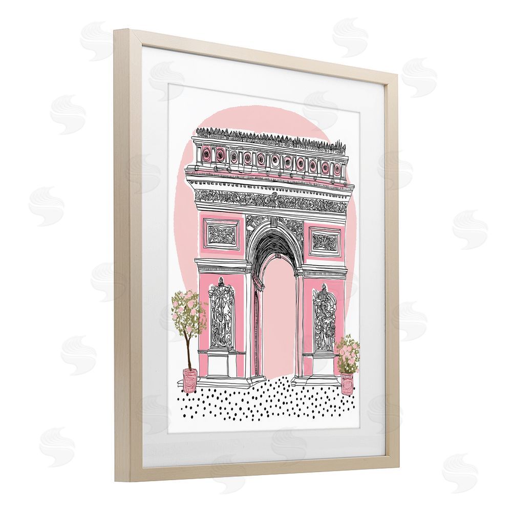Jess Stempel Pink Neoclassical Archway Brown Framed Print Under Glass Wall Art