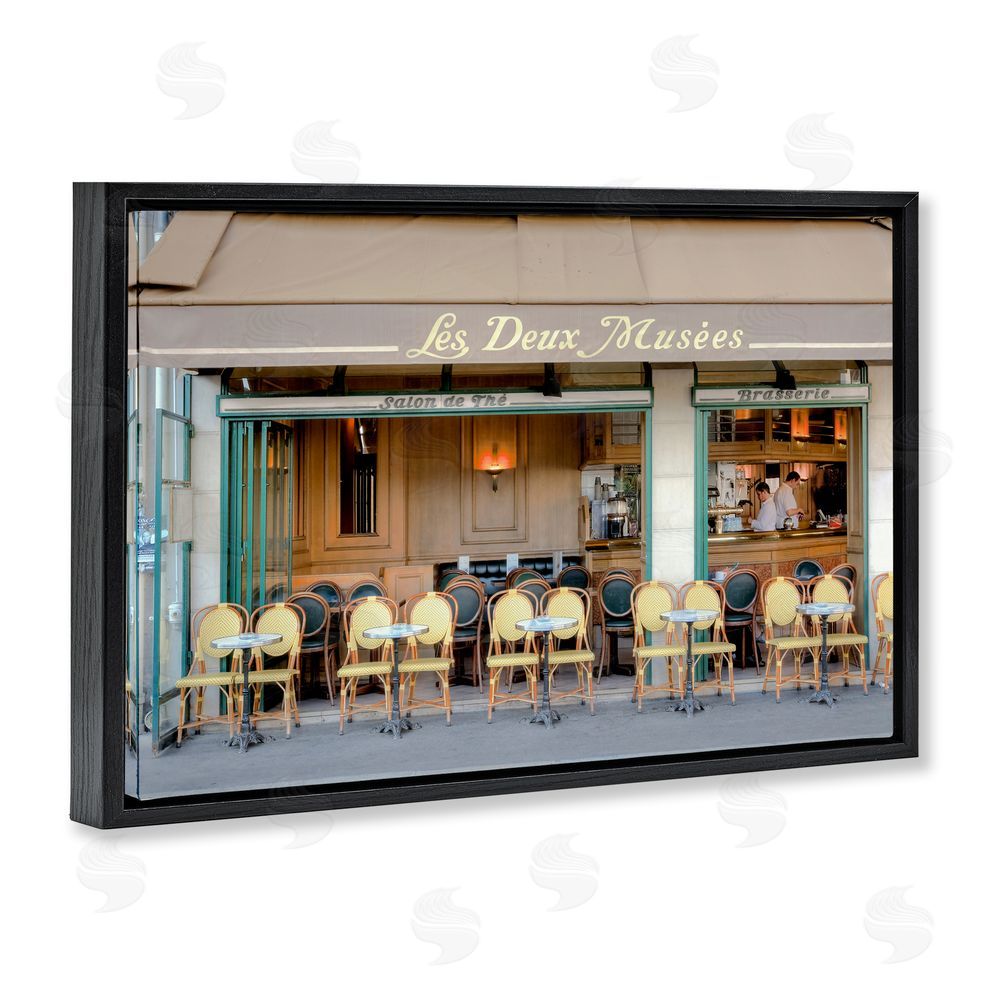 Alan Blaustein Parisian Outdoor Seating Cafe Black Floating Frame Canvas Wall Art Print