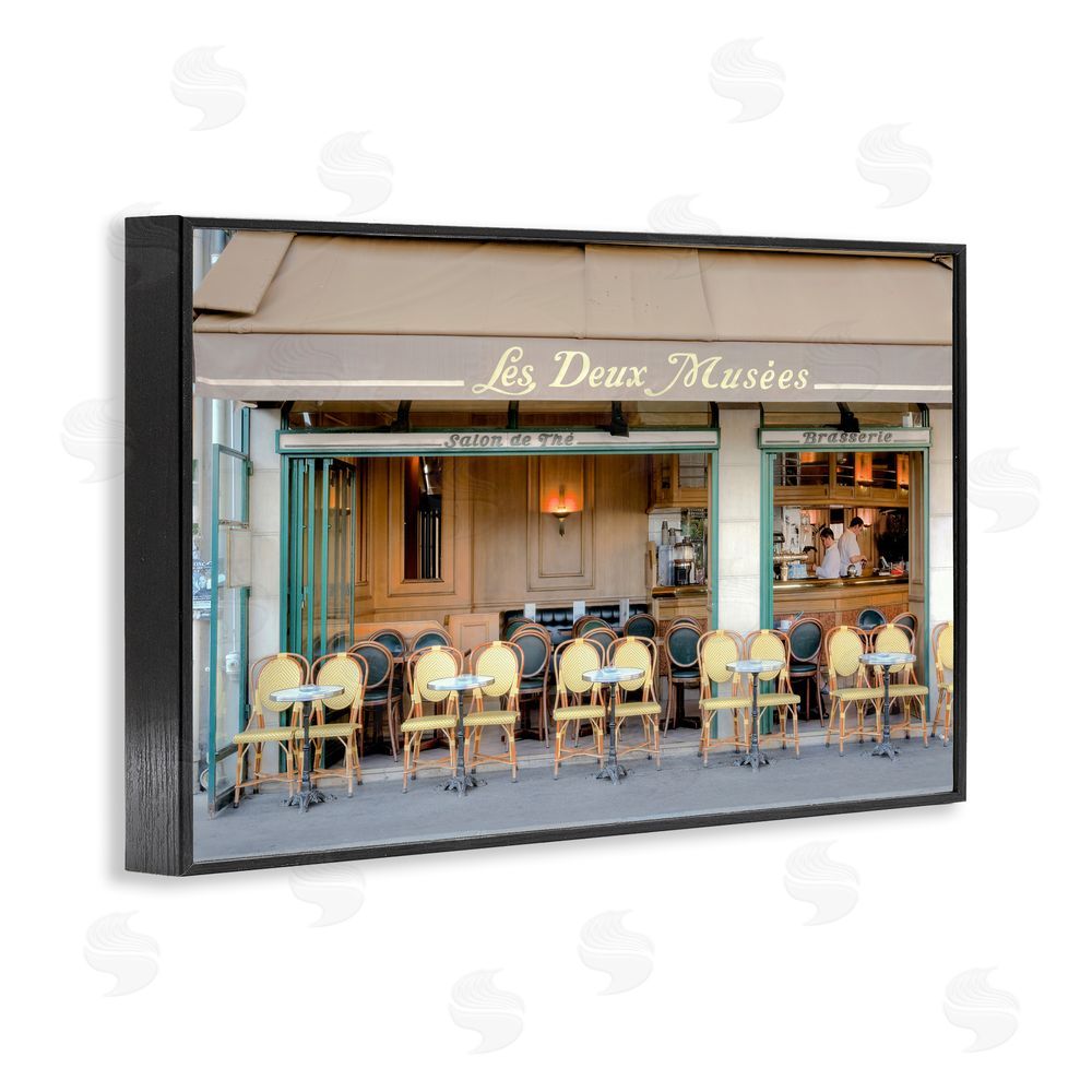 Alan Blaustein Parisian Outdoor Seating Cafe Black Framed Giclee Wall Art Print
