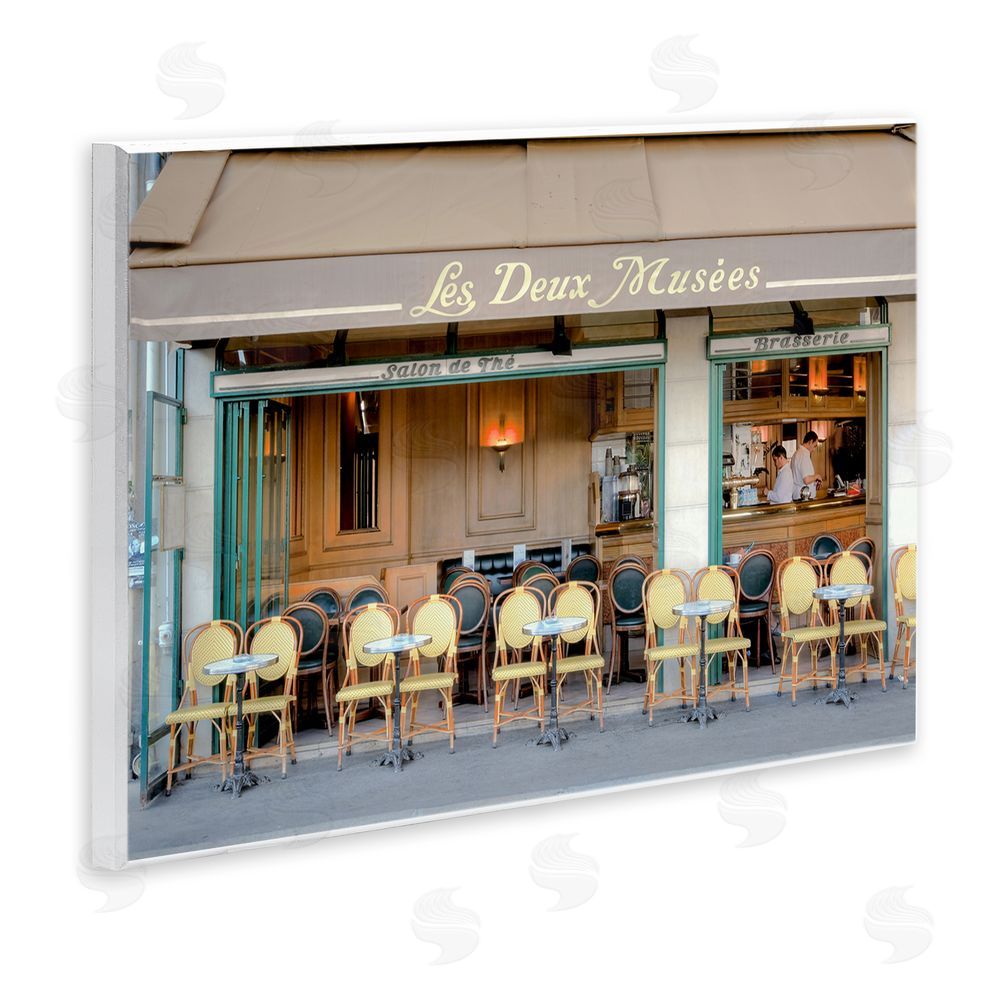 Alan Blaustein Parisian Outdoor Seating Cafe Wooden Wall Plaque Art Print