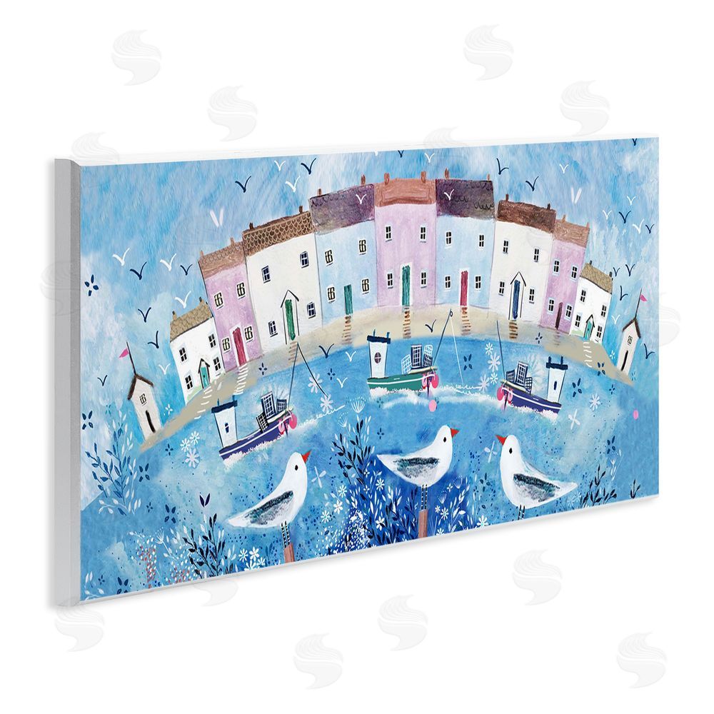 Clare Tupper Seaside Harbor Curved Perspective Wall Plaque Art Print