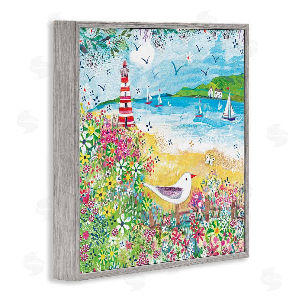Clare Tupper Summer Whimsy Seaside Gray Framed Giclee Wall Art Print