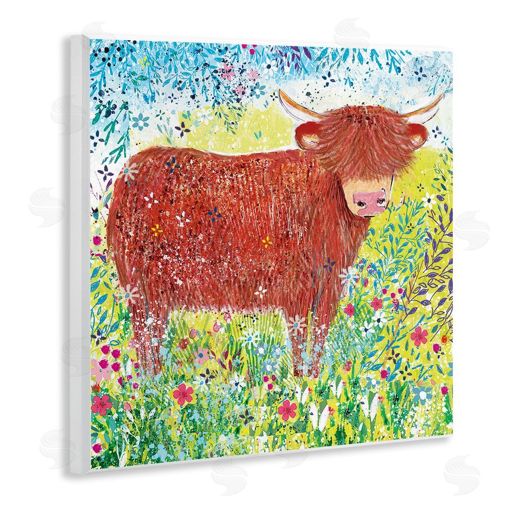 Clare Tupper Highland Cow Whimsical Dapples Wall Plaque Art Print