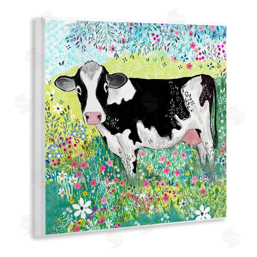 Clare Tupper Impressionist Cow & Meadow Flowers Wall Plaque Art Print
