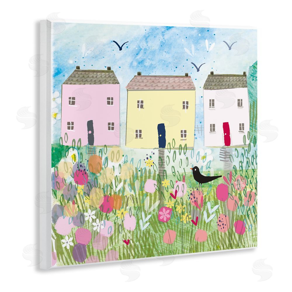 Clare Tupper Row Of Cottages with Crow Wall Plaque Art Print