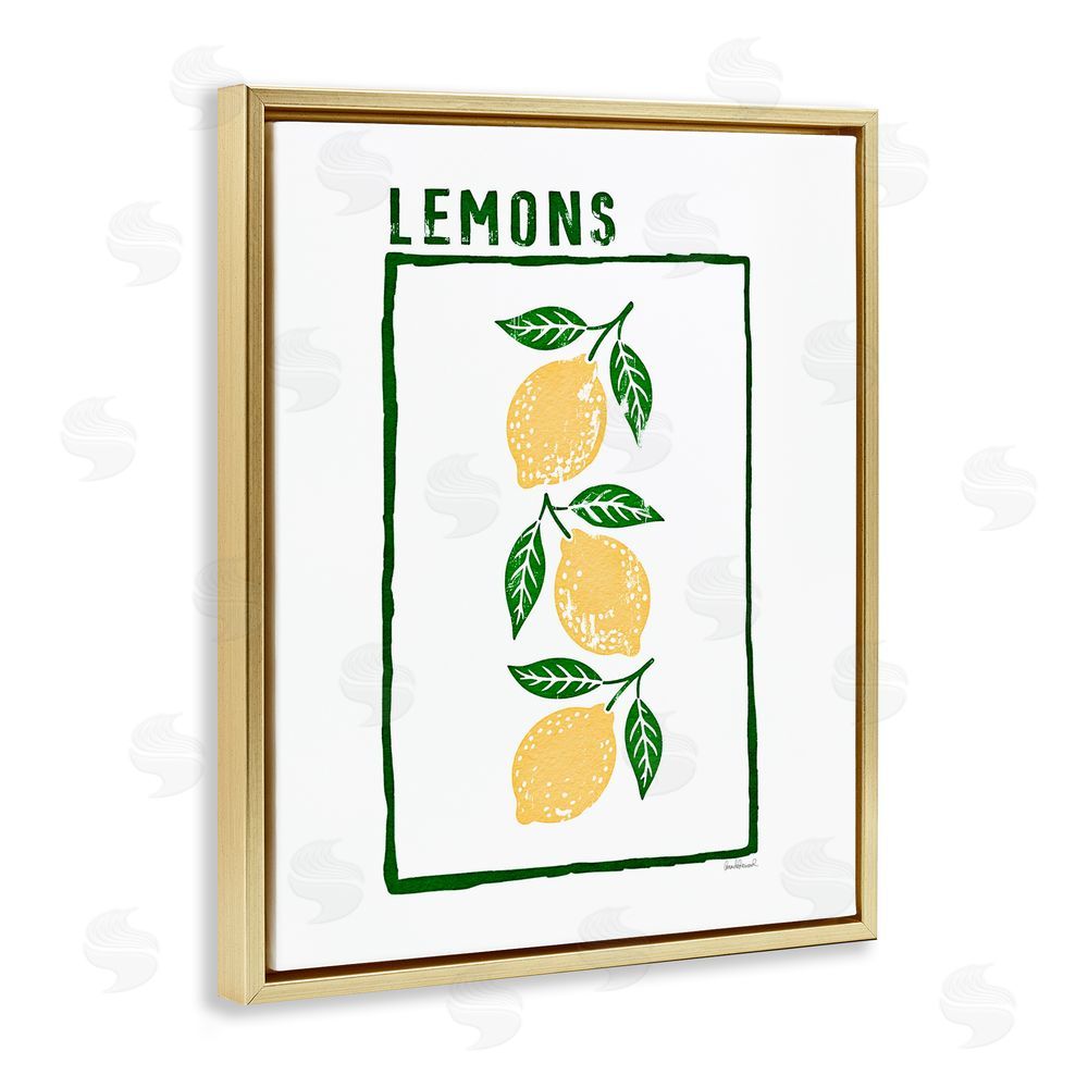 Amanda Greenwood Tasty Summer Lemons Gold Floating Frame Canvas Wall Art Print