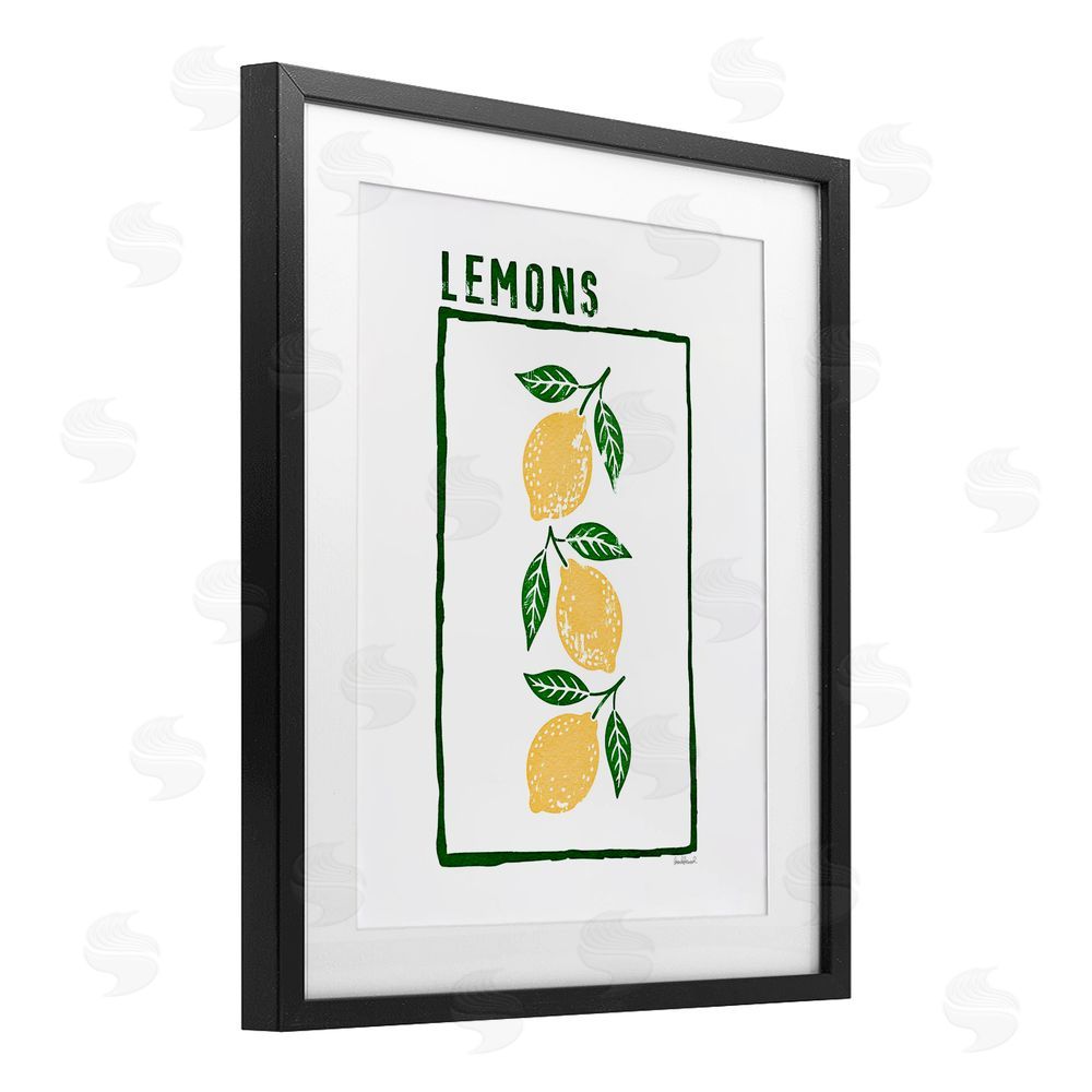 Amanda Greenwood Tasty Summer Lemons Black Framed Print Under Glass Wall Art