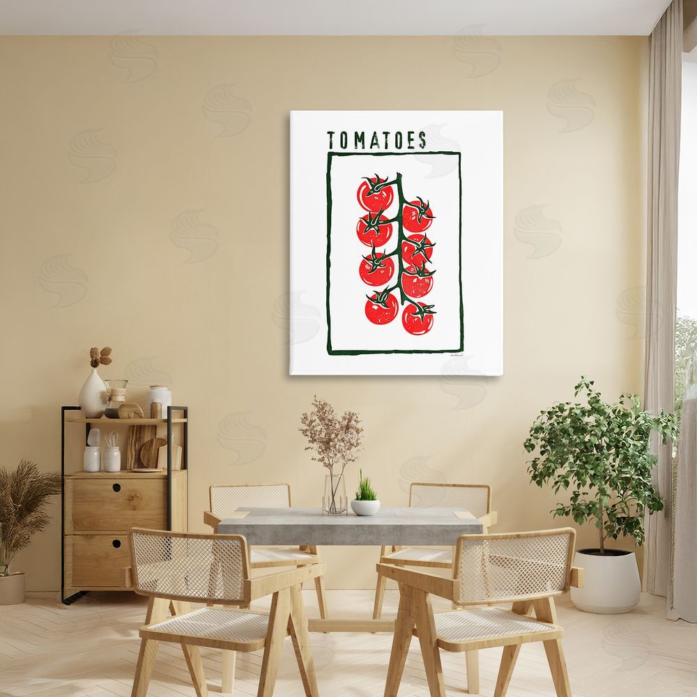 Amanda Greenwood Ripe Tomatoes Cluster Stretched Canvas Wall Art in Room