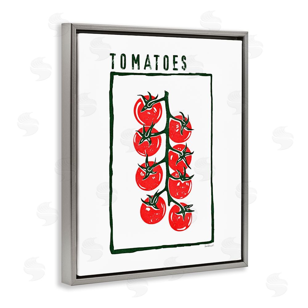 Amanda Greenwood Ripe Tomatoes Cluster Gray Floating Frame Canvas Wall Art Print