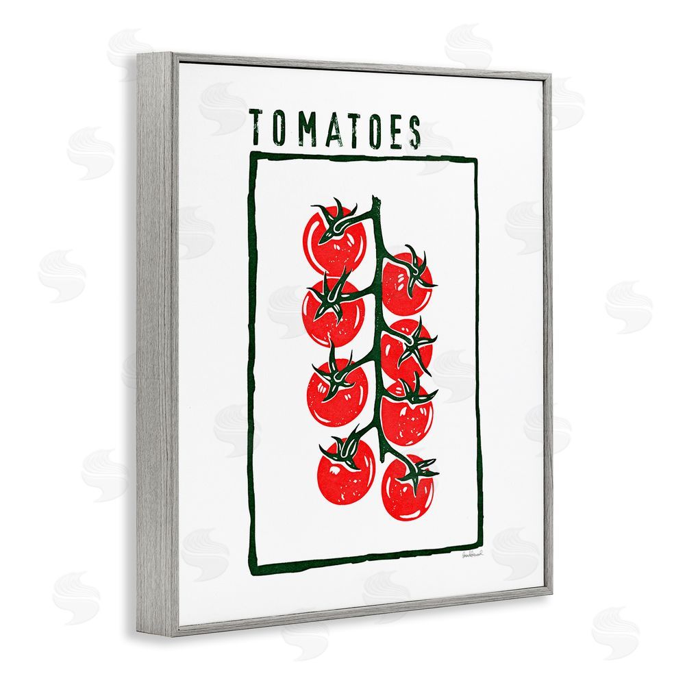 Amanda Greenwood Ripe Tomatoes Cluster Gray Framed Giclee Wall Art Print