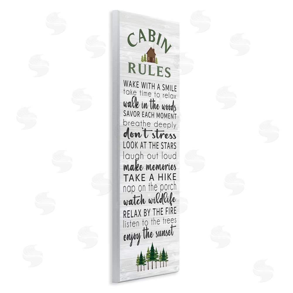 Seven Trees Design Cabin Rules Enjoy The Moment Wooden Wall Plaque Art Print
