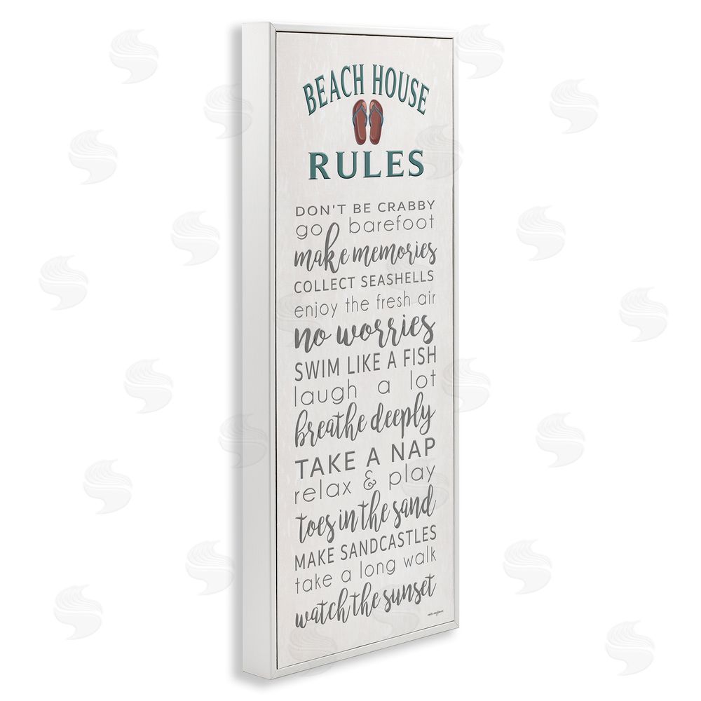 Seven Trees Design Beach House Rules Make Memories White Framed Giclee Wall Art Print