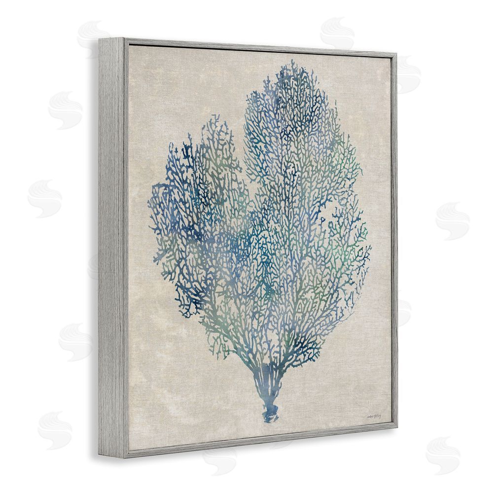 Amber Sterling Fan Coral in Blue & Green Gray Framed Giclee Wall Art