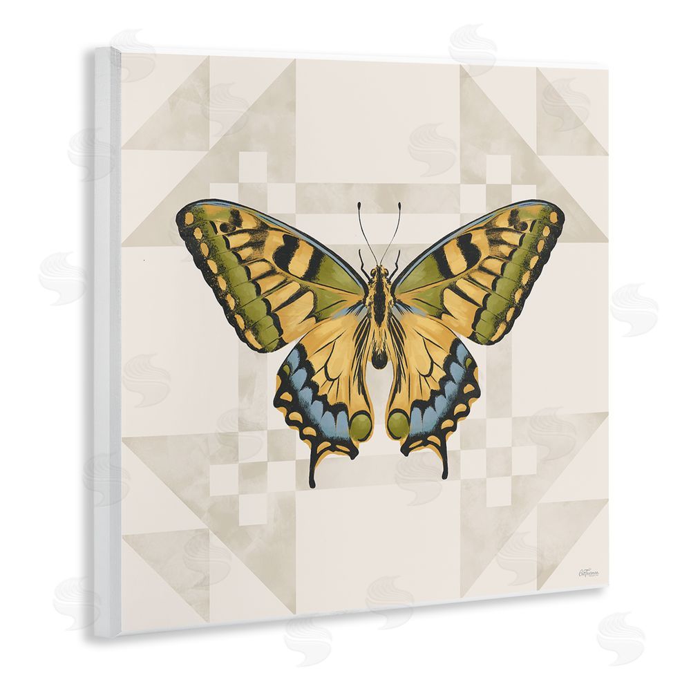 Cat Thurman Designs Green Swallowtail Butterfly Wall Plaque Home Decor Art Print