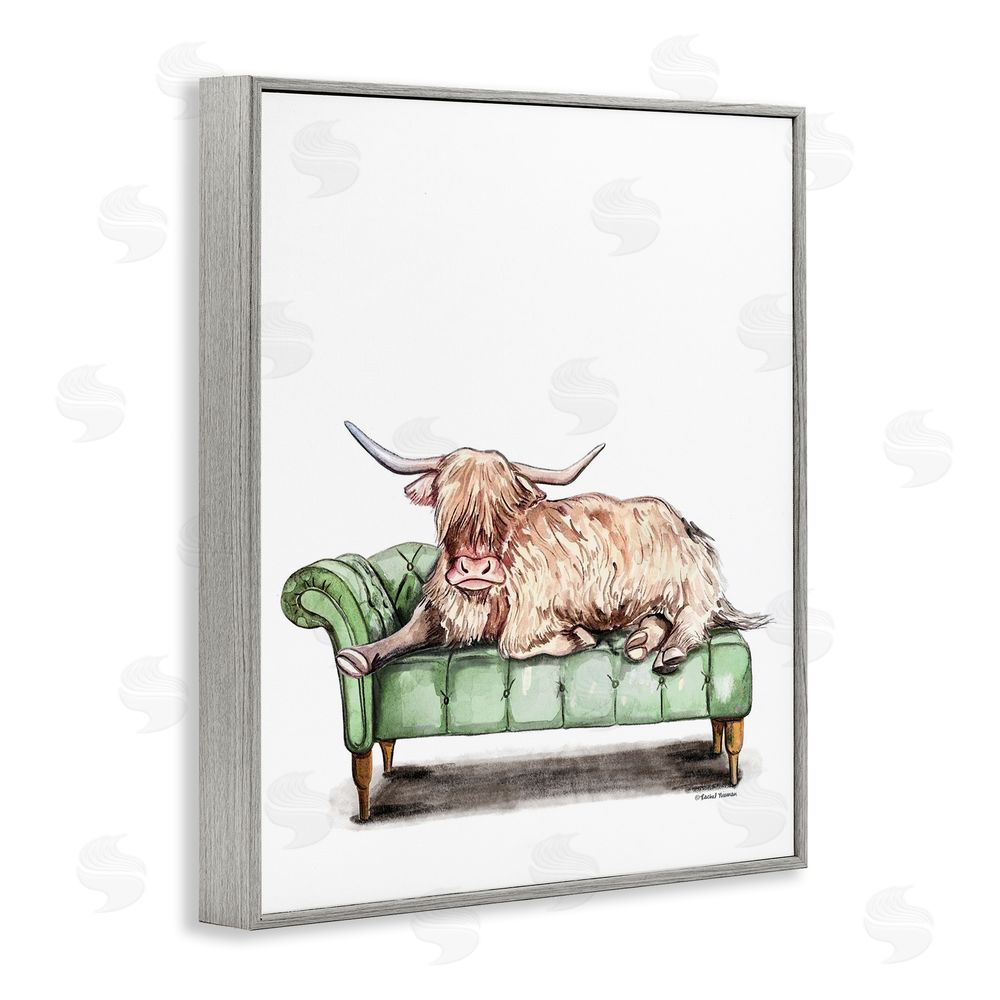 Rachel Nieman Chaise Lounge Highland Gray Framed Giclee Wall Art Print