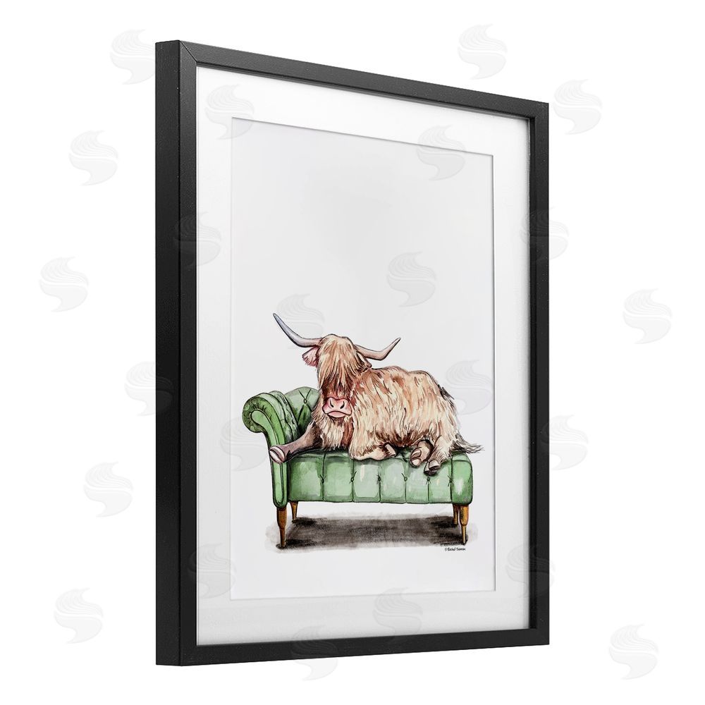 Rachel Nieman Chaise Lounge Highland Black Framed Print Under Glass Wall Art