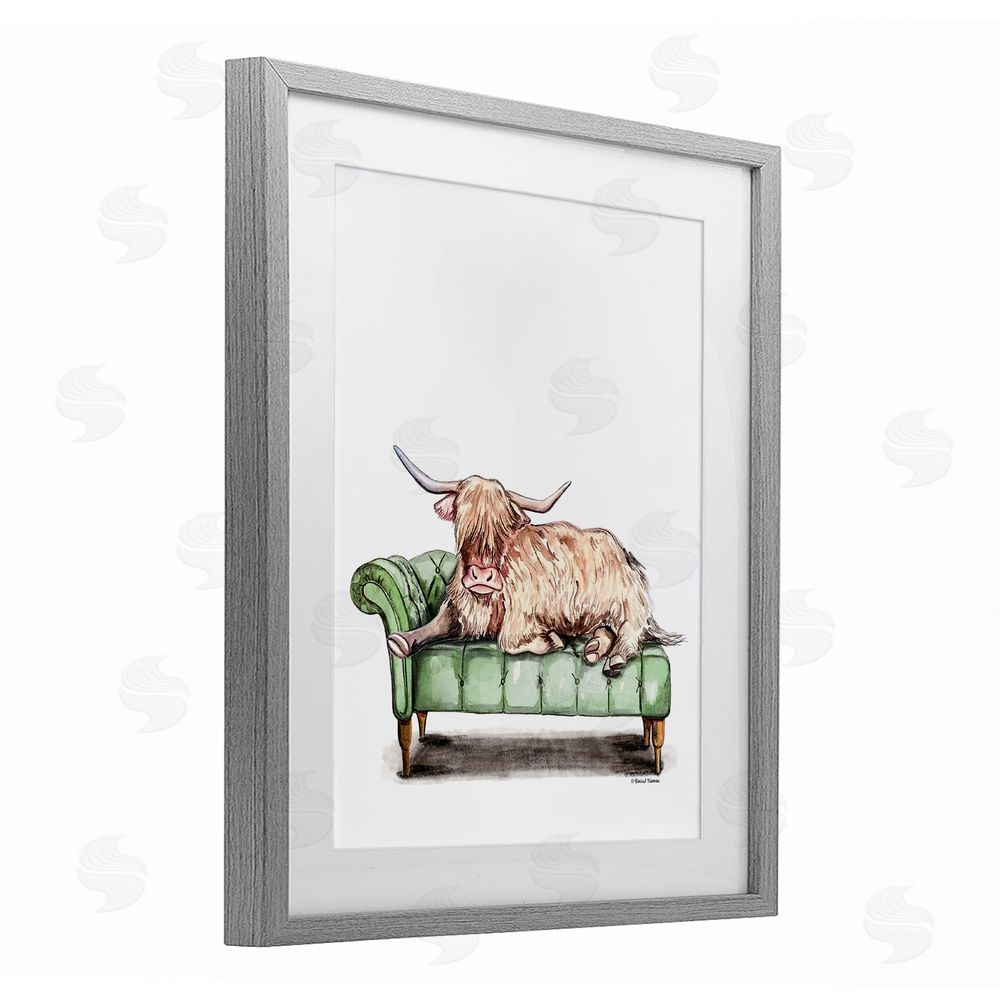 Rachel Nieman Chaise Lounge Highland Gray Framed Print Under Glass Wall Art