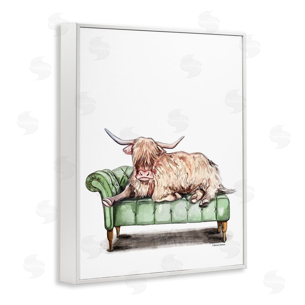 Rachel Nieman Chaise Lounge Highland White Framed Giclee Wall Art Print