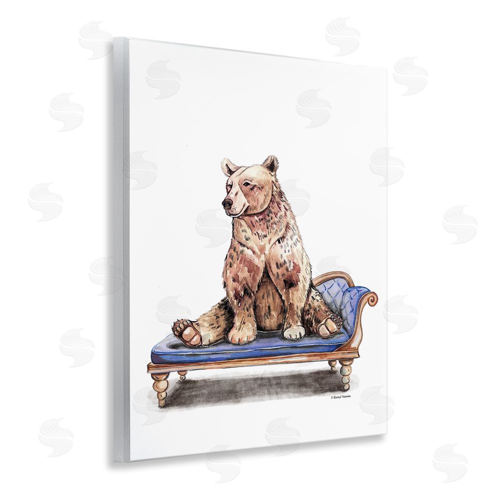 Rachel Nieman Chaise Lounge Bear Wooden Wall Plaque Art Print
