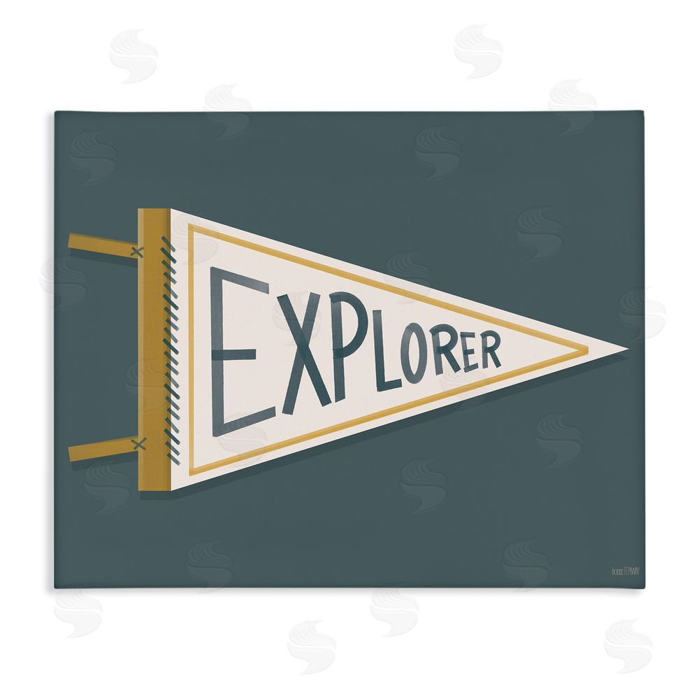 House Fenway Explorer Retro Pennant Stretched Canvas Wall Art