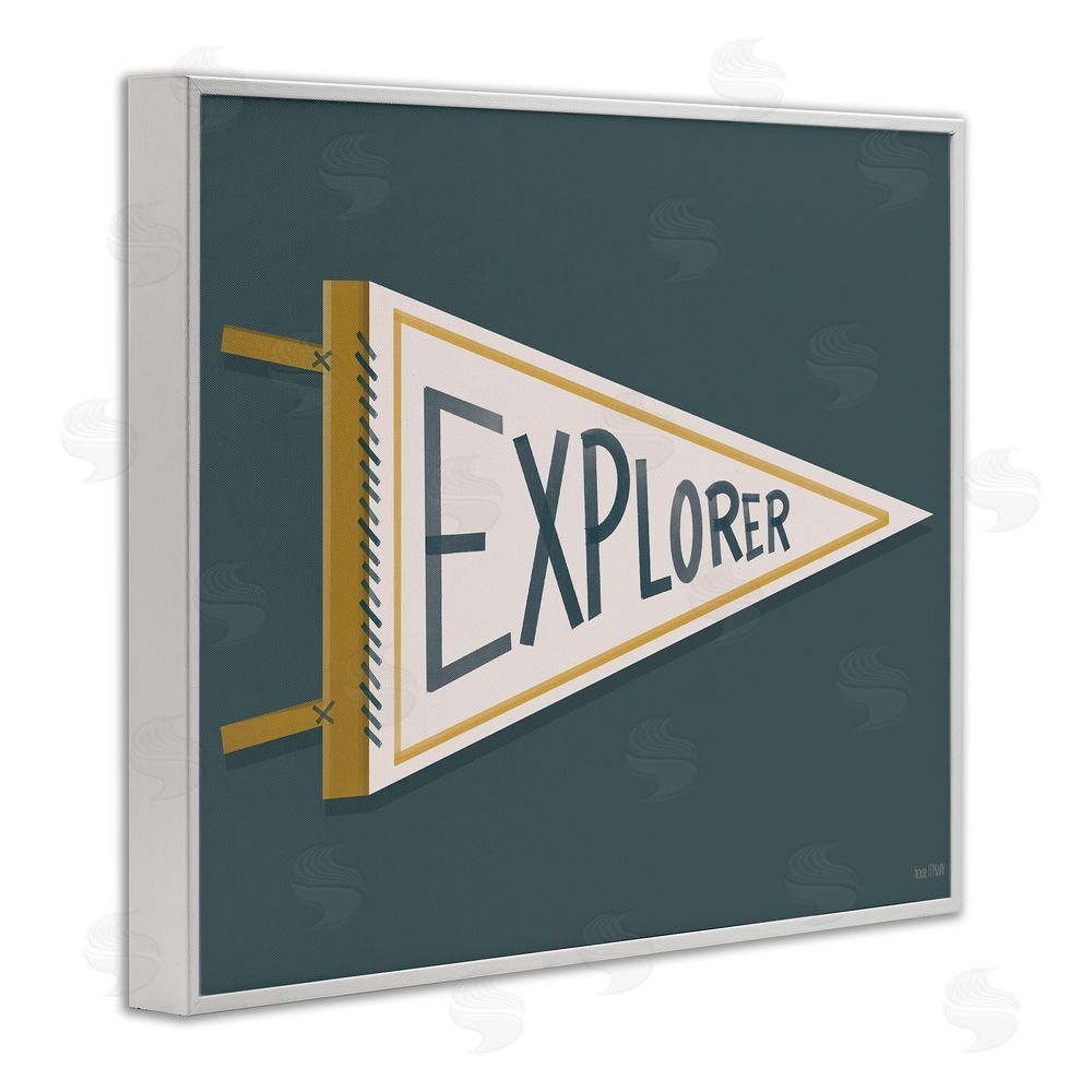 House Fenway Explorer Retro Pennant White Framed Giclee Wall Art