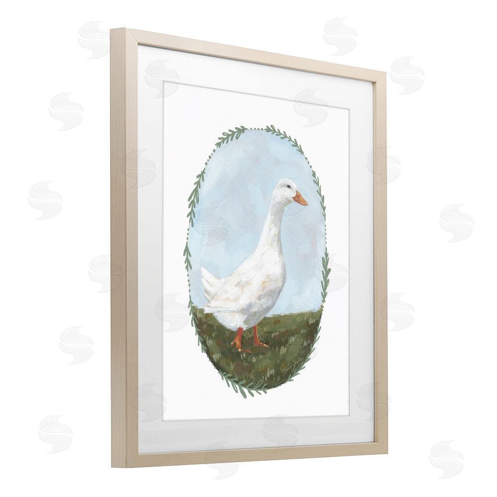 Sara Baker Gentle Duck in Meadow Brown Framed Print Under Glass Wall Art