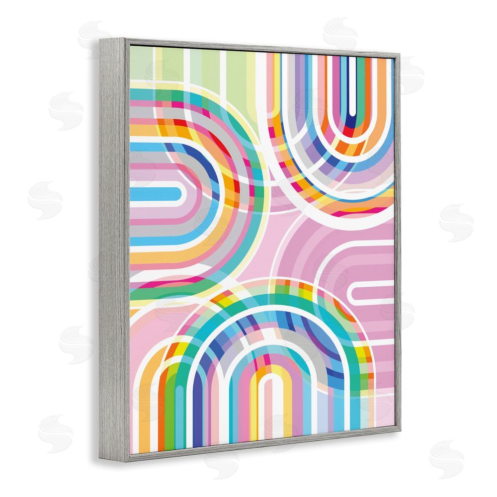 Amber Sterling Bright Playful Rainbow Arches Gray Framed Giclee Wall Art Print