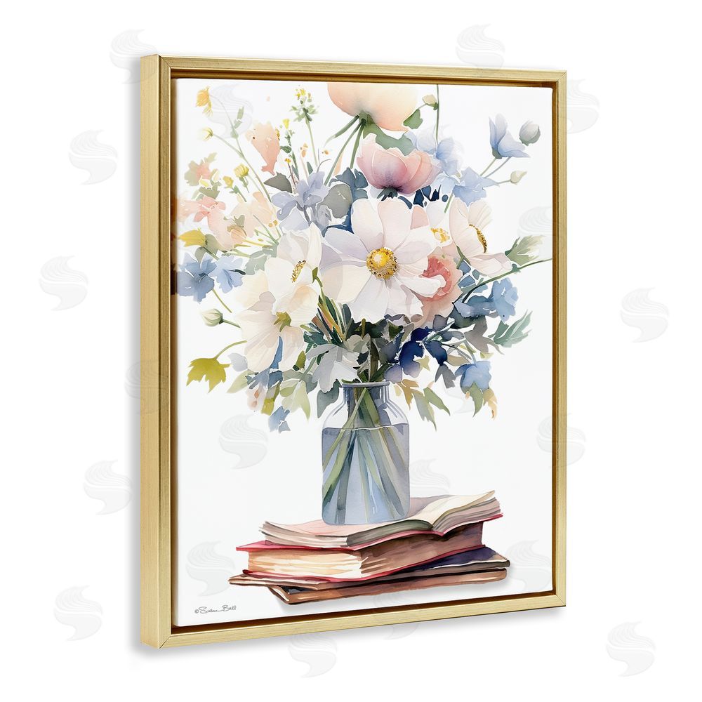 Susan Ball A Story In Bloom Gold Floating Frame Canvas Wall Art Print