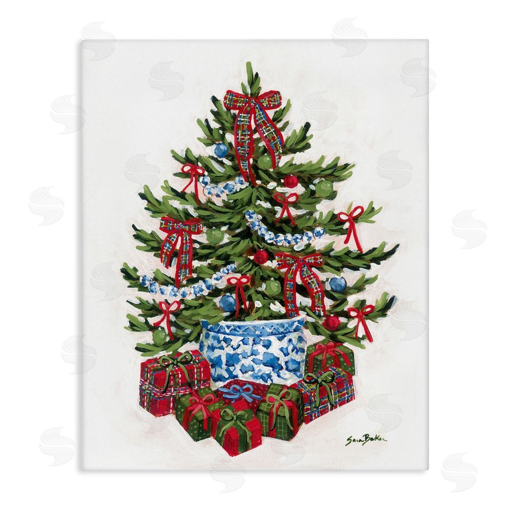 Sara Baker Festive Celebration Tree Canvas Wall Art Print