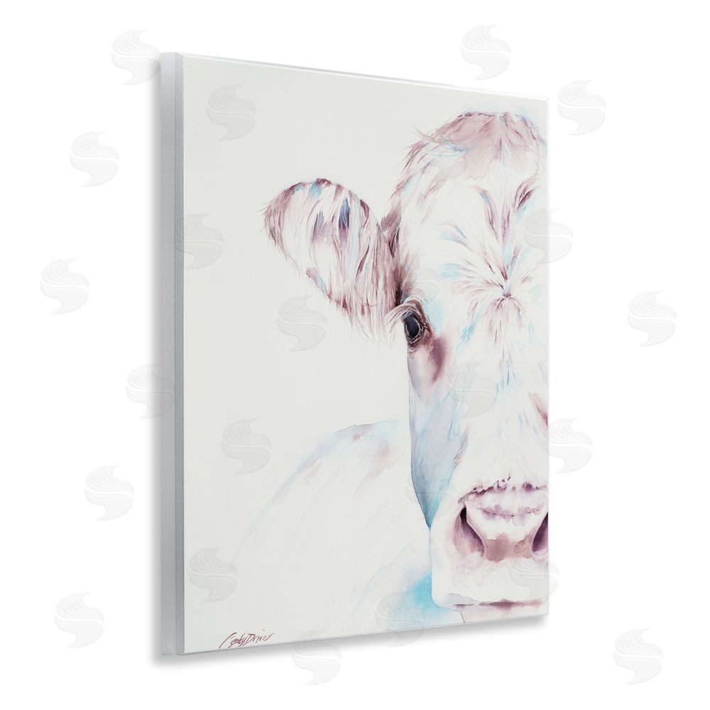 Cady Driver Gentle White Cow Portrait Wall Plaque Art Print