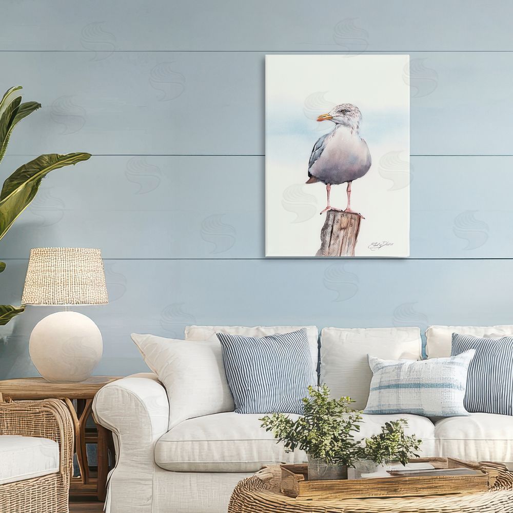 Cady Driver Seaside Seagull Perch Canvas Art on Wall
