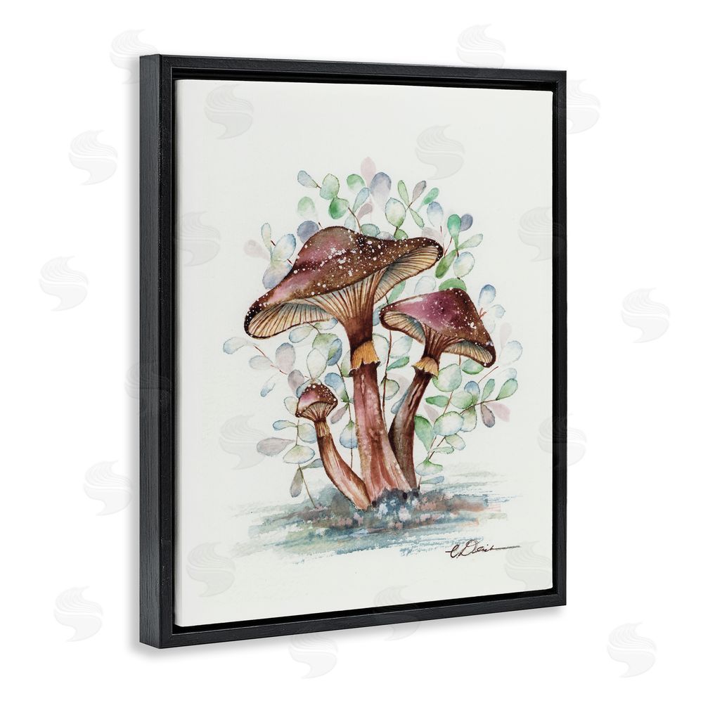 Cady Driver Earthy Fungi Mushrooms Black Floating Frame Canvas Wall Art Print