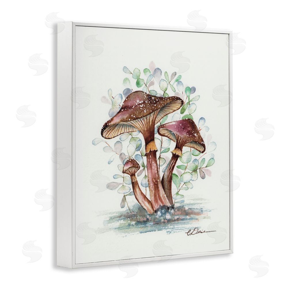 Cady Driver Earthy Fungi Mushrooms White Framed Giclee Wall Art Print