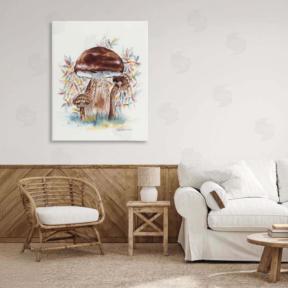 Cady Driver Woodland Mushrooms Triplet Canvas Art on Wall