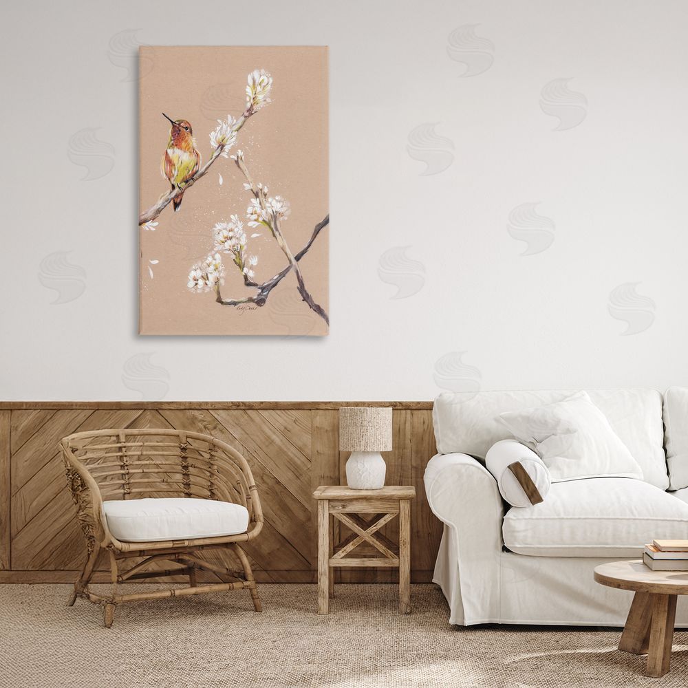 Cady Driver Resting Hummingbird on Branch Canvas Art on Wall