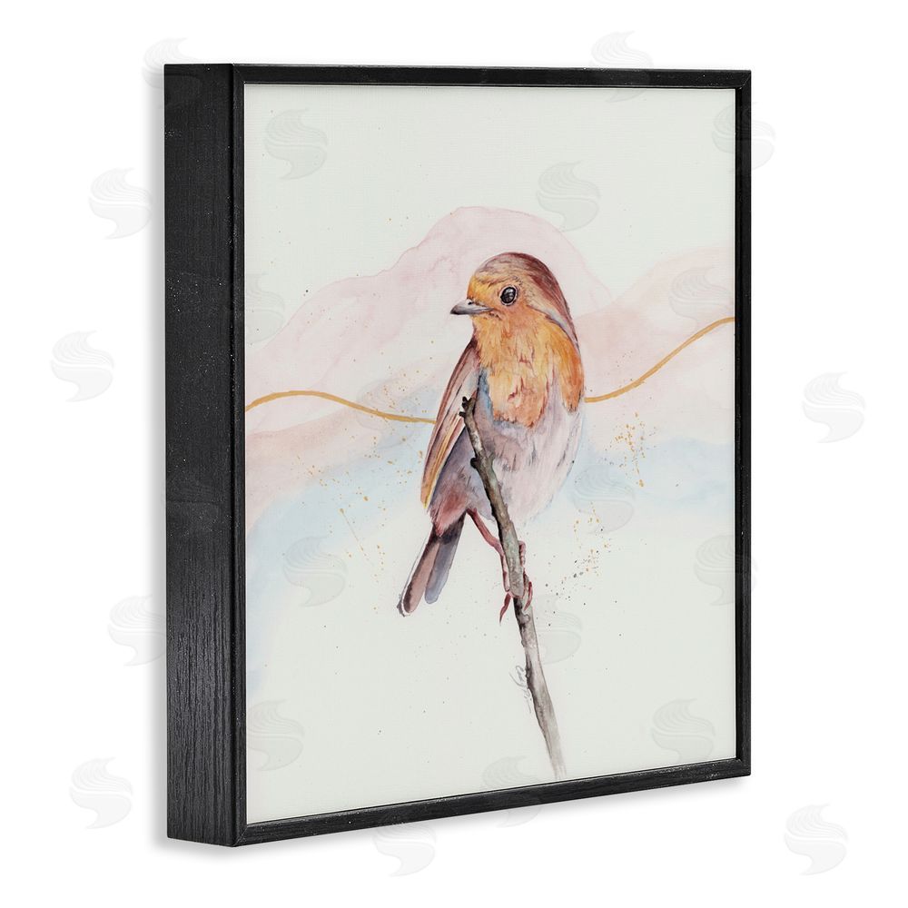 Cady Driver Songbird Perched Subtlety Black Framed Giclee Wall Art Print