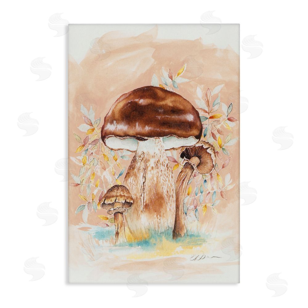 Cady Driver Brown Earthy Mushroom Trio Canvas Wall Art Print