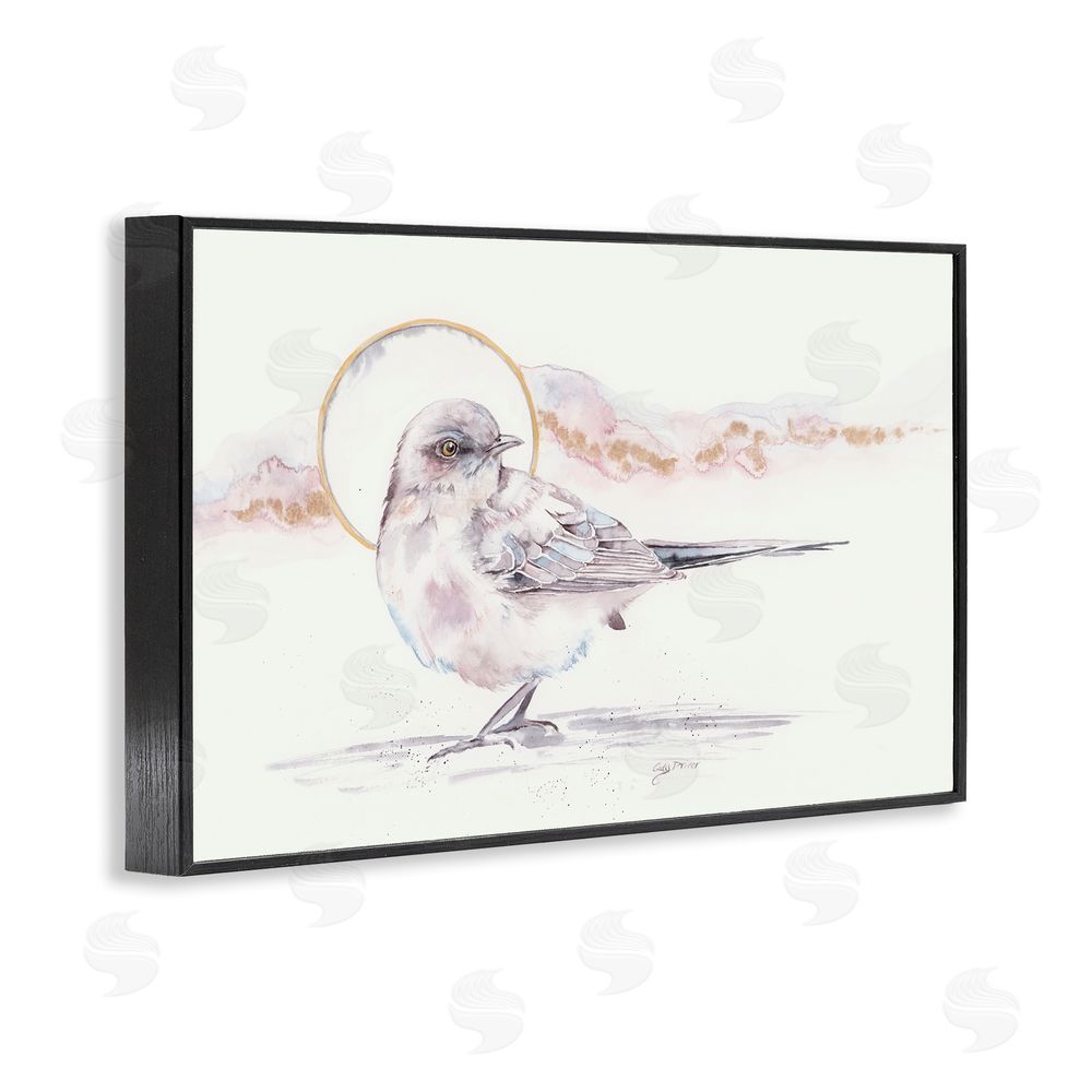 Cady Driver Bird & Moon Watercolor Black Framed Giclee Wall Art Print
