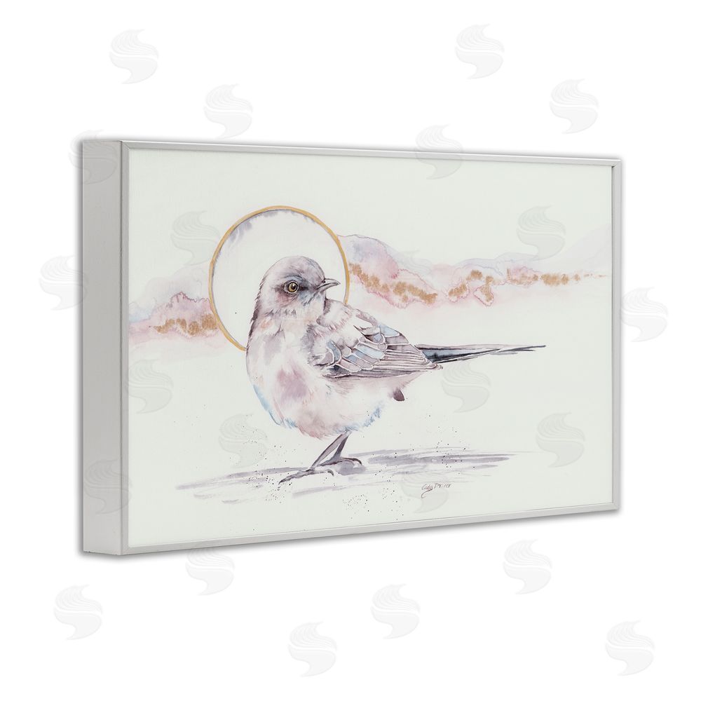 Cady Driver Bird & Moon Watercolor White Framed Giclee Wall Art Print