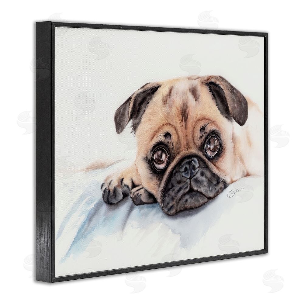 Cady Driver Innocent Pug Relaxing Black Framed Giclee Wall Art Print