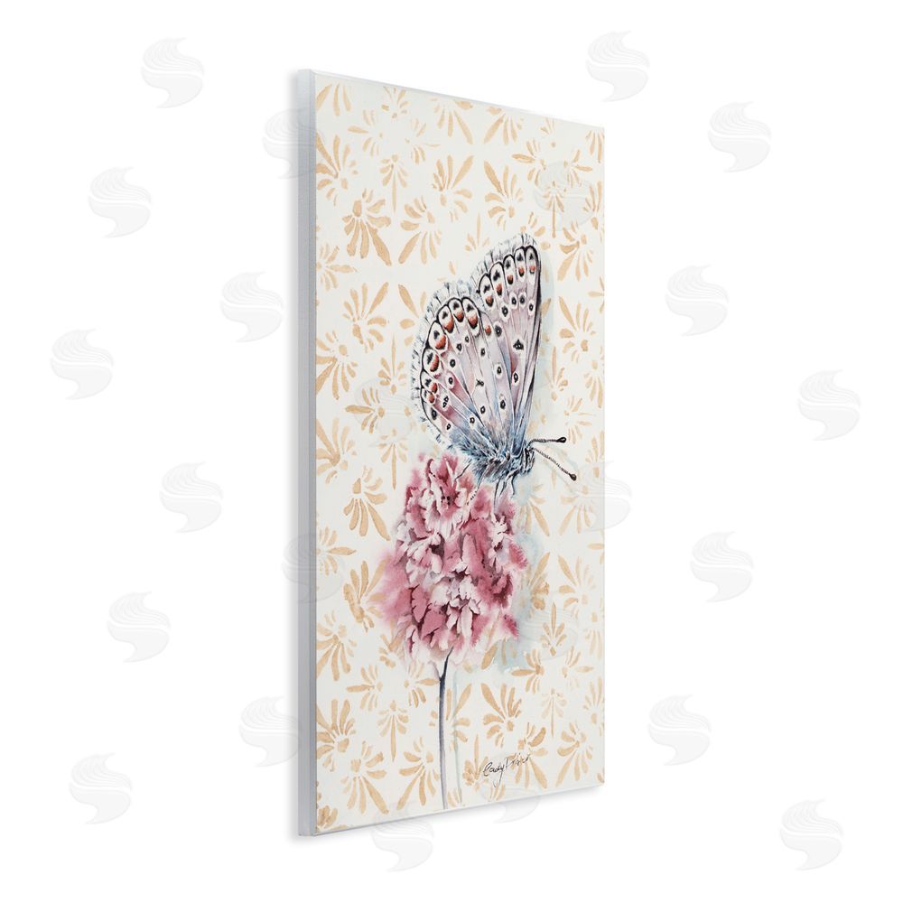Cady Driver Butterfly & Flower over Pattern Wall Plaque Art Print