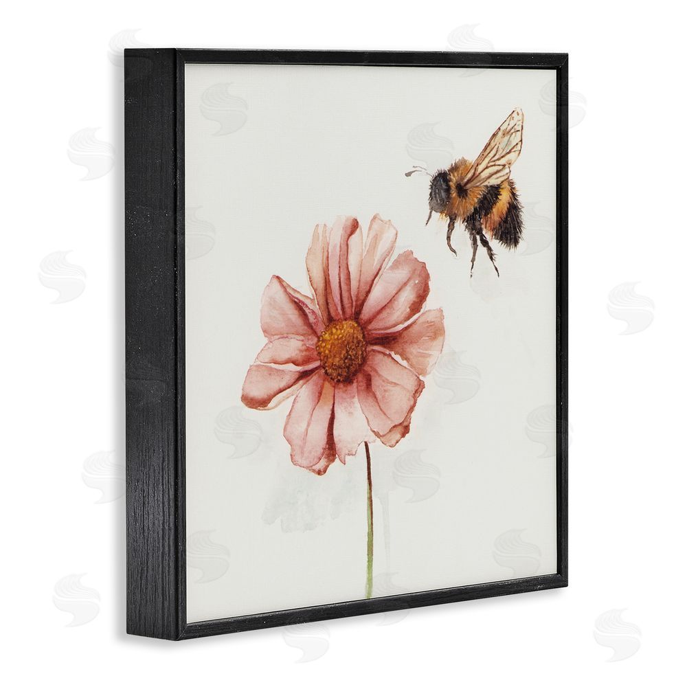Cady Driver Spring Pollination Bee Black Framed Giclee Wall Art Print