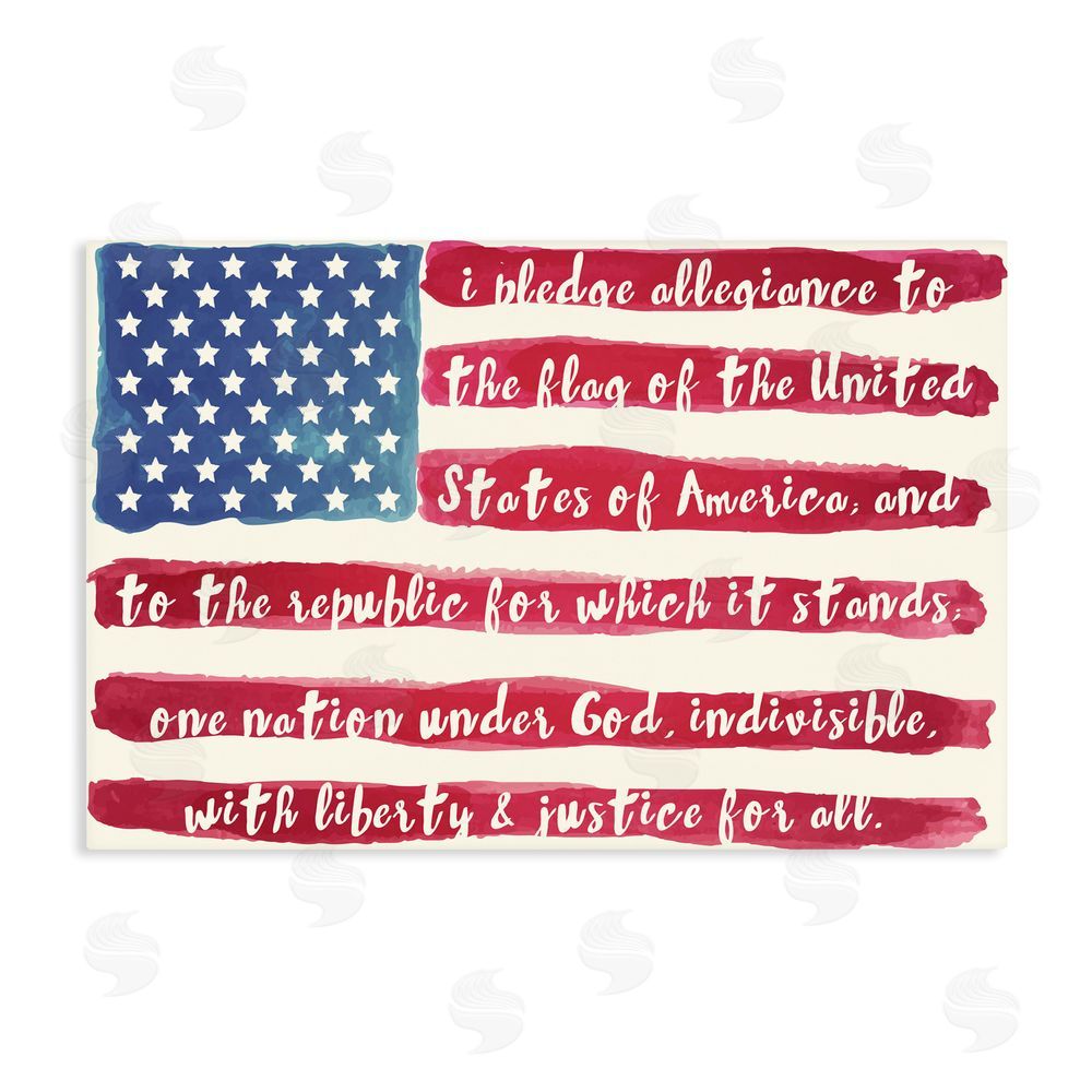 Sophie 6 Pledge Of Allegiance Flag Stripes Stretched Canvas Wall Art Print