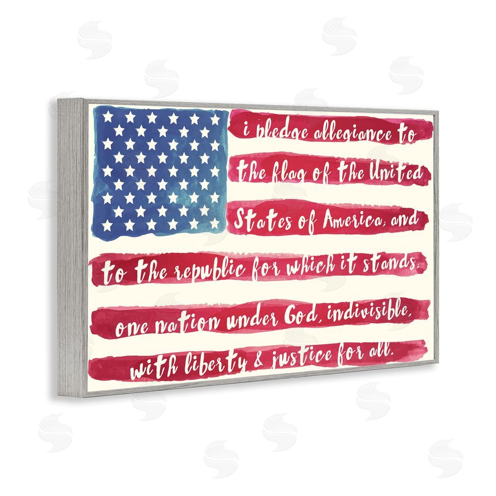 Sophie 6 Pledge Of Allegiance Flag Stripes Gray Framed Giclee Wall Art Print