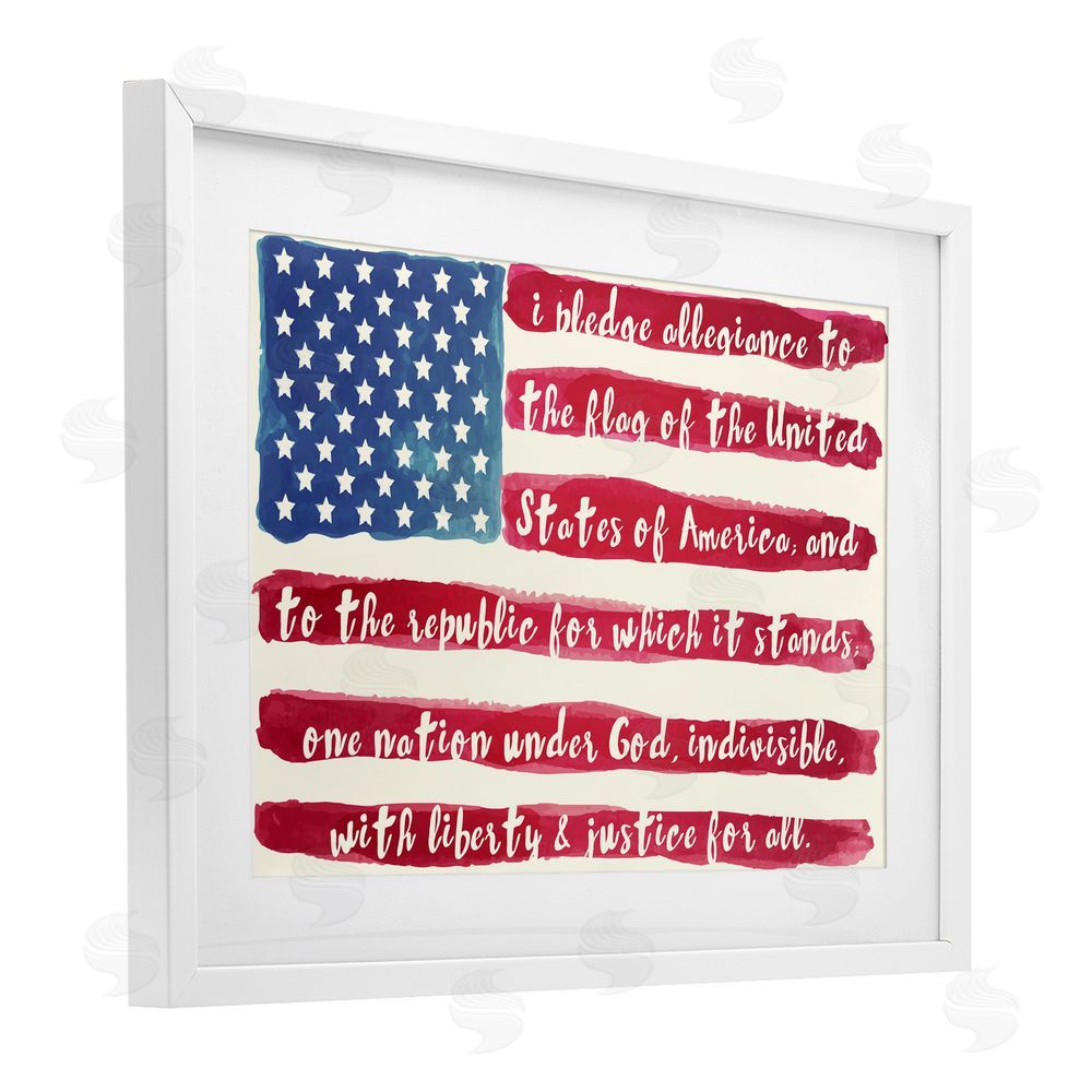Sophie 6 Pledge Of Allegiance Flag Stripes White Framed Print Under Glass Wall Art