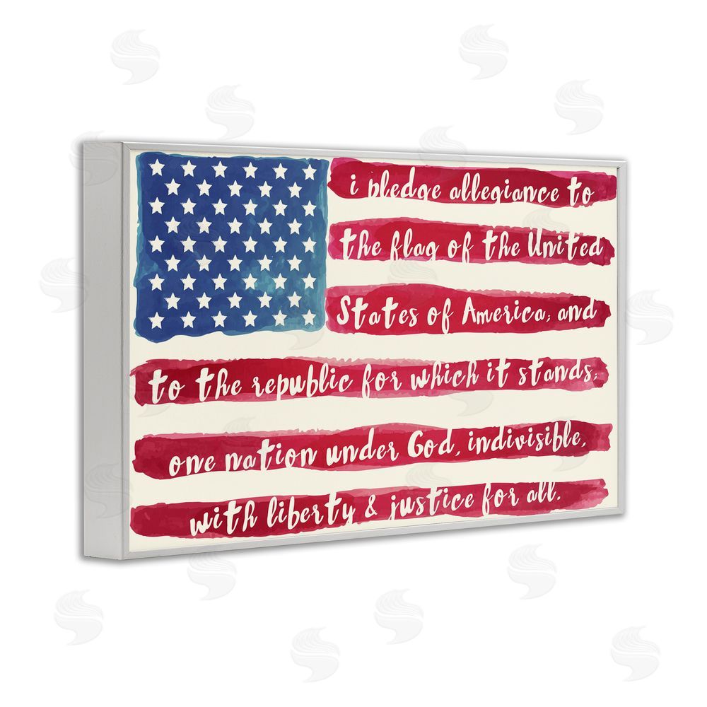 Sophie 6 Pledge Of Allegiance Flag Stripes White Framed Giclee Wall Art Print