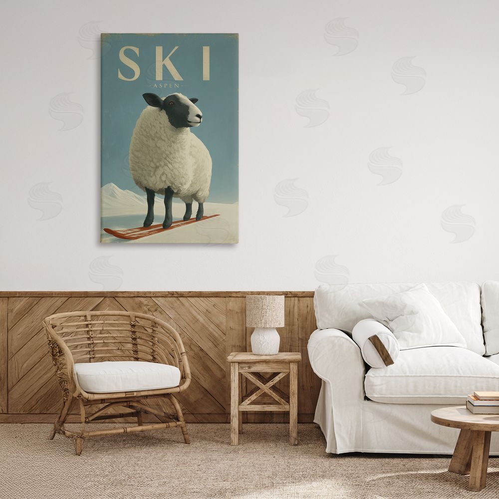 Annabelle Hall Ski Aspen Sheep Canvas Art on Wall