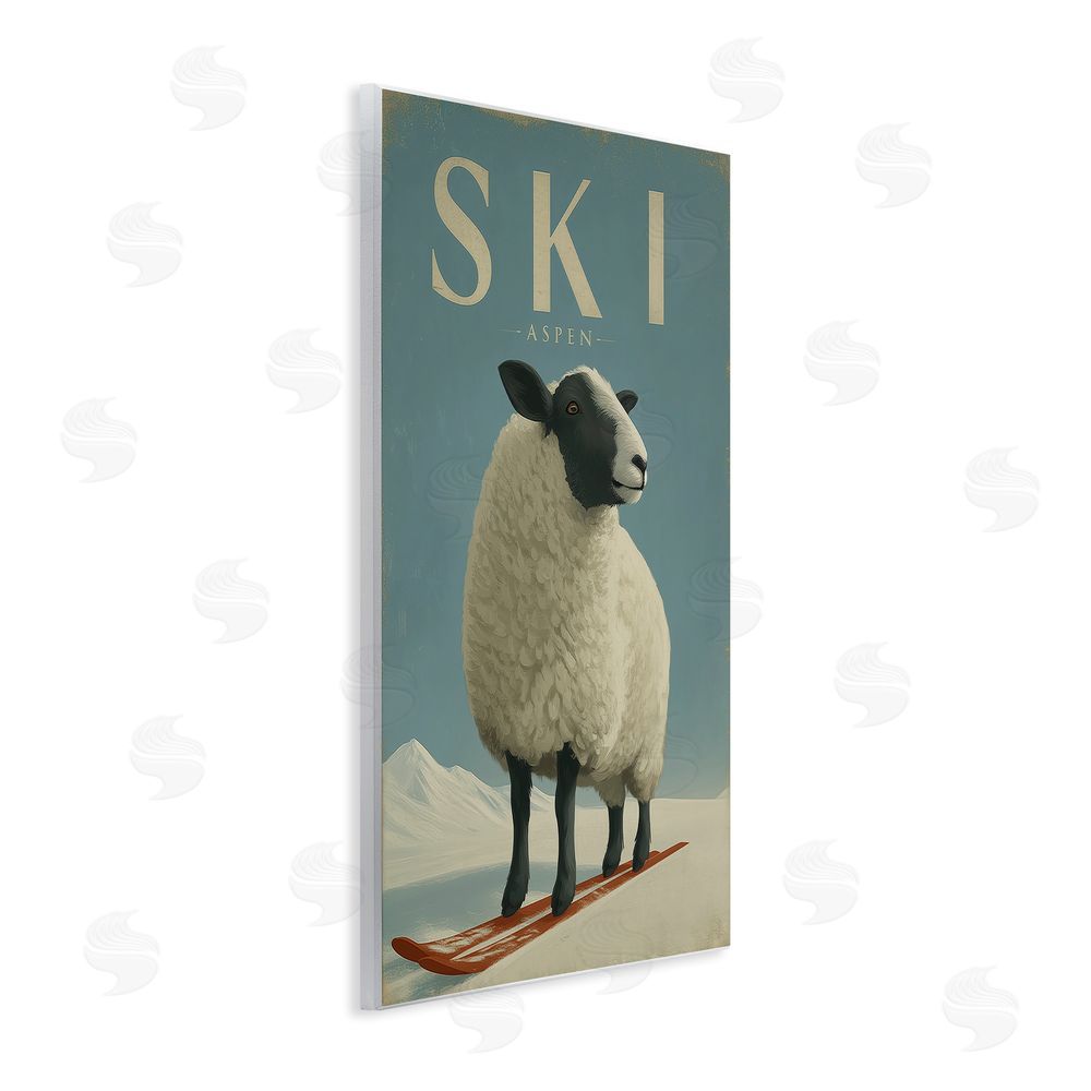 Annabelle Hall Ski Aspen Sheep Wall Plaque Art Print