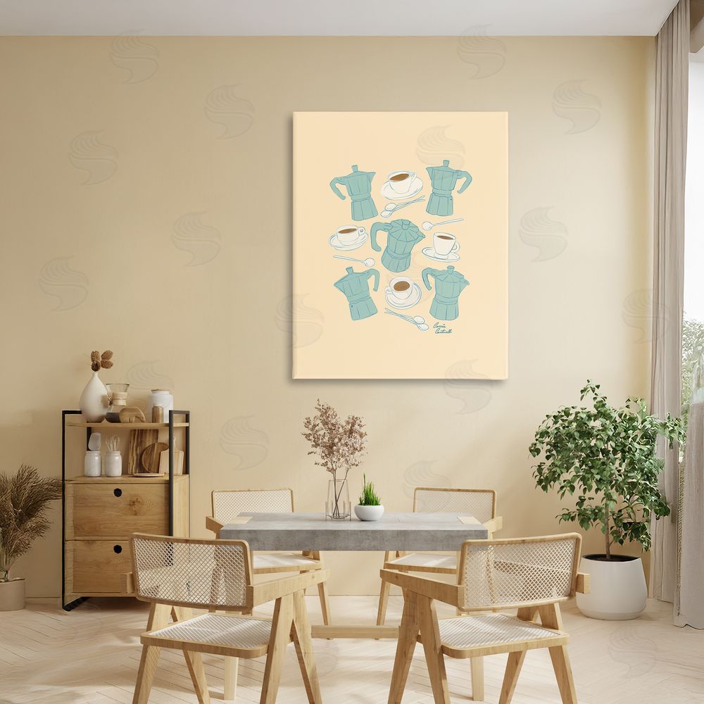 Carrie Cantwell Espresso & Moka Pots Canvas Art on Wall
